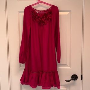 Monsoon kids magenta dress 11-12